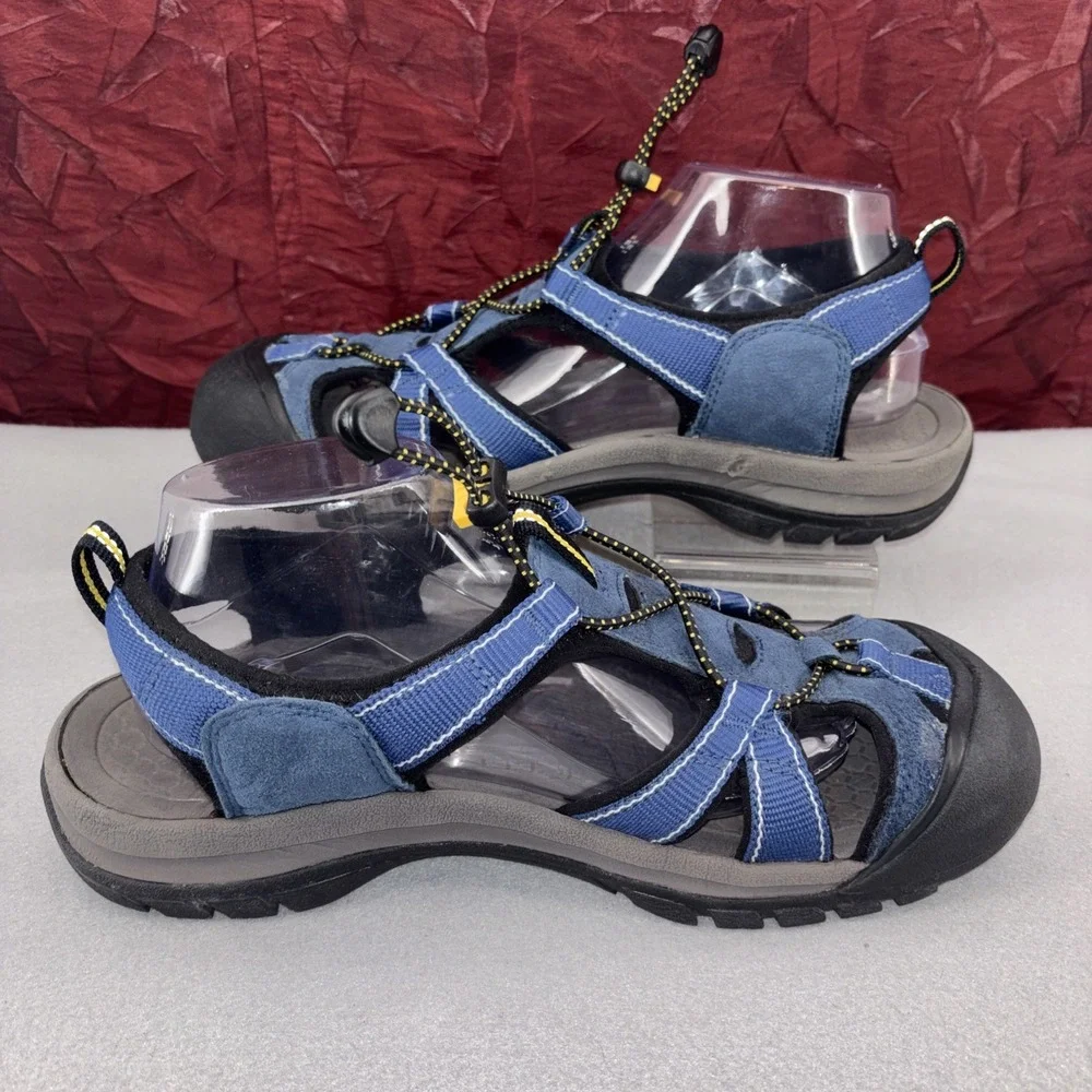 Keen Venice H2 Waterproof Hiking Sandals Women's 11 Cinch Strap Blue & Gray EUC